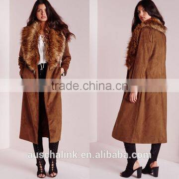 Best Selling High Quality Lady Faux Suede Oversized Winter Coat 2016 photo-6