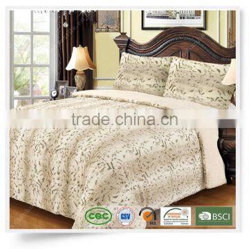 100% Polyester Hand Made PV Fleece Quilt Pillow Cover Bed Sets Animal Fur Design