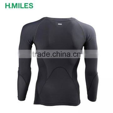 Basic Long Sleeve Plain Tights T-Shirt Wholesale Gym Sport Fitness Wear Compression Shirts Men photo-2
