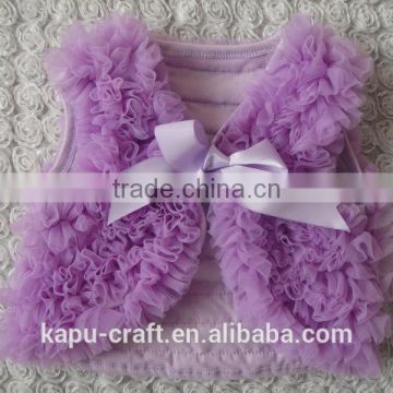 China wholesale light purple chiffon and cotton baby shrug