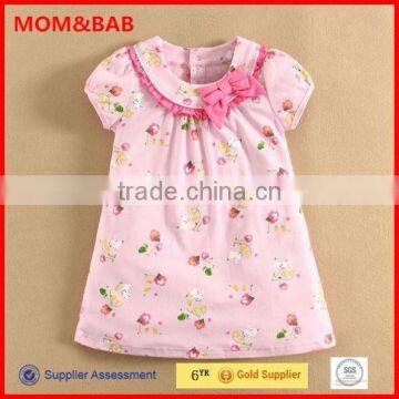 Branded mom and bab Printed Girls Dresses for Wholesale 100% Cotton