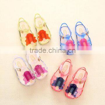 S16859A Lovely new style Children Girls Flat Casual Jelly Sandal Shoes