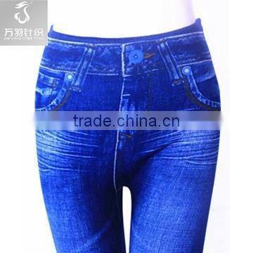 Seamless Dark Blue Retro Demin Sexy Legging photo-4