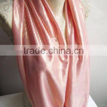 Gold Stripes Infinity Scarf , Peach and Gold Scarf ,Gold Scarf, Stripes Scarf, Mother's Day Gift , Fashion Scarf photo-3