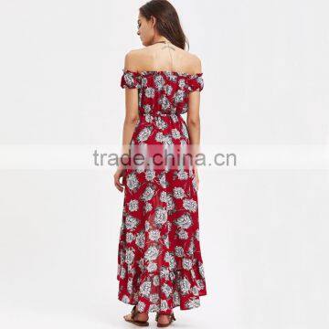 Scarlet 2017 Irregular Hem and Off-shoulder Chiffon Ladies Long Dress photo-5