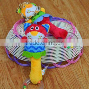 Cute Animal Rattle Insert Baby Educational Plush Toys With Ring in Colorful Beans photo-2