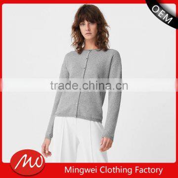 Womens Open Front Wool Custom Button up Cardigan Bamboo Sweater With Wholesale Price