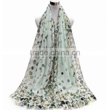 YiWu Market Fashion Custom Lady Scarf Dot Printed Scarf