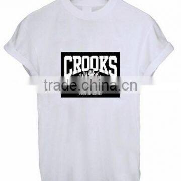 T Shirt Men Crooks & Castle Time Is Money Letter Fashion White Tee Short Sleeve Tops Summer Style