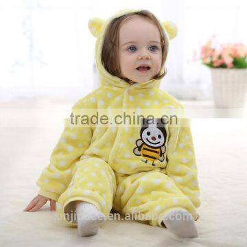 Kids Cartoon Thick Coral Velvet Embroidery Romper Climb Clothes Baby Romper photo-4