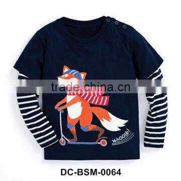 Newest design boys korea children t-shirt with pattern