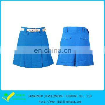 Blank Royal Blue Customized Pleats Short Golf Skorts With Shorts Inside