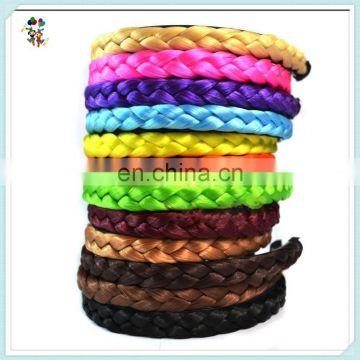 Girls Twist Braided Plait Hoop Headband Synthetic Bun Hairpieces HPC-0102