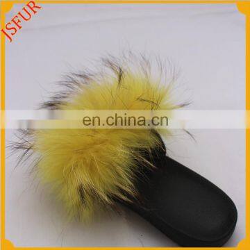 Conventional Raccoon Skin For Slipper Women Fur Slippers