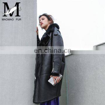 Real Sheep Fur Spring Tuscan Leather Jacket Long Sleeve Genuine Leather Jacket photo-4