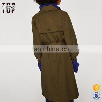 Oem Ladies Trench Coat With Lapel Collar Loose Fit Trench Coat for Women photo-4