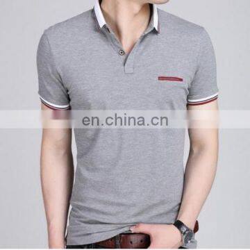 2016 Fashion New Design Solid Color Men's Short Sleeve Polo T Shirt Slim T-shirt With Chest Pocket photo-2