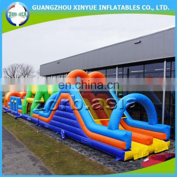 0.55mm PVC tarpauin Rainbow outdoor inflatable obstacle course equipment for adults