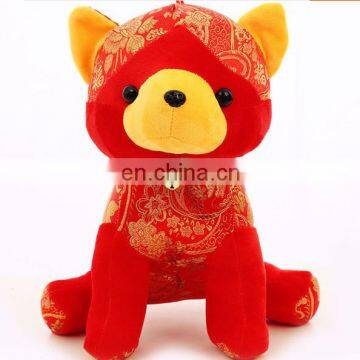 HI CE customized Chinese new year dog mascot plush toys christmas toys in Tang suit