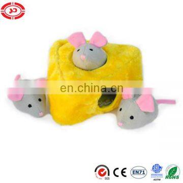 Yellow house hiden mouse tiny cute pet toy belong to dog