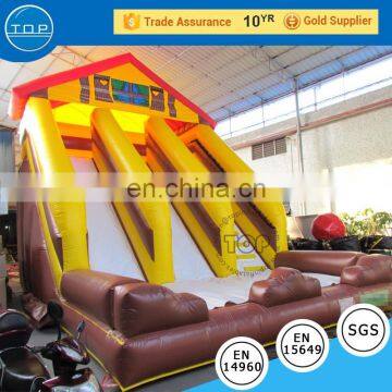 TOP INFLATABLES New design giant inflatable with pool water slide mat