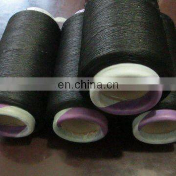 150D polyester black air covered with 40D spandex yarn with 2.9 Draft for denim