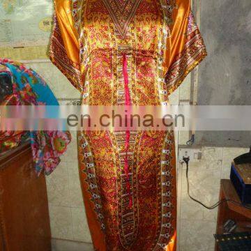 Printed Satin Kaftan
