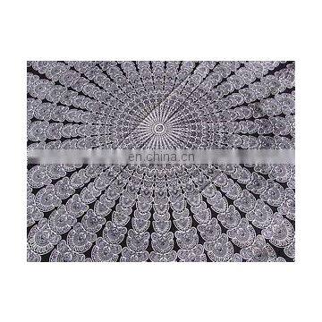 Black Round Yoga Mat Beach Throw Mandala Towel