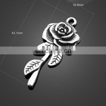 wholesale rose flower arrangement alloy flat-bottom pendant cloth accessories