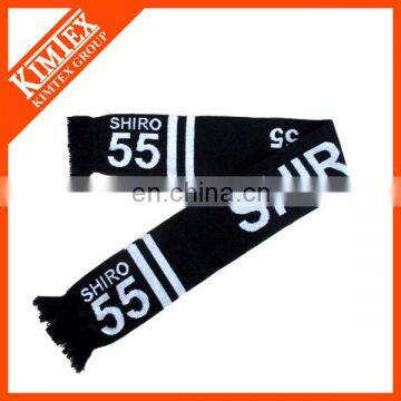 Acrylic knit jacquard football scarf