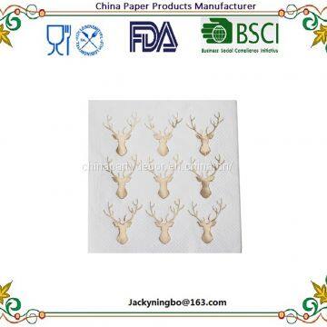 3-Ply, Pack of 50 Party Decorative Paper Napkins 6.5x6.5 Inch Color Printed With Gold Foil Cocktail Luncheon Napkins photo-5