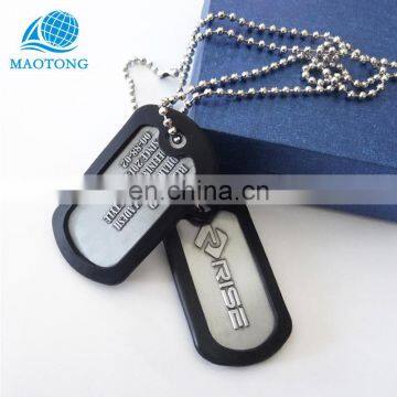 Custom High Quality Cheap Laser Engraved Black Dog Tags New Antique Silver Metal Military Dog Tag photo-4