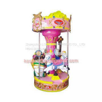 Zhongshan Amusement Theme Park Equipment Merry go Round, 3 Seat Revolving Horse Carousel Mini Kiddie Rides Earn Money photo-5
