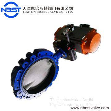 Water Media DN100 DN200 Carbon Steel Lever Lug Butterfly Valve ISO 5211