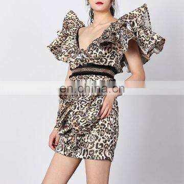 TWOTWINSTYLE Print Leopard Sleeveless Backless Sexy Bodycon Summer Dress Women 2020 photo-3