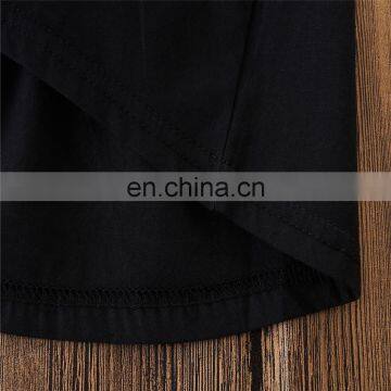 Girls Summer Outfit Kids Black Camisole Tops + Stripe Pants Set for 1-6T photo-6