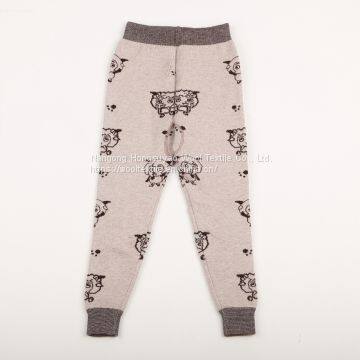 Winter Warm Jacquard Print Trousers Thick Leggings Pattern Trousers for Kids