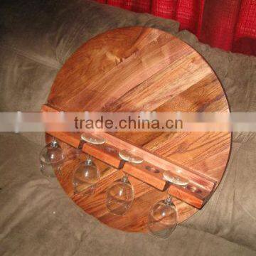 Custom Wooden Wine and Glass Organizer Holder, Decorative Wall Wood Wine Shelf photo-3