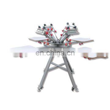 Micro Adjustable 4 Colors 4 Stations Full T-shirt Rotary Silk Screen Printing Garment Screen Printing t Shirt Machine photo-2