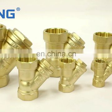 cw617n brass lockable ball valve with filter y-strainer supplier with long steel handle