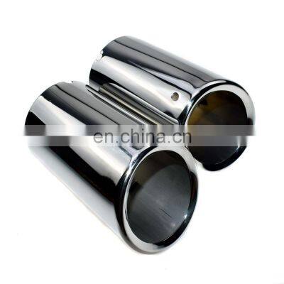 2Pcs Stainless Steel Chrome Exhaust Muffler Tip Pipe For VW Golf MK7 2013-2016