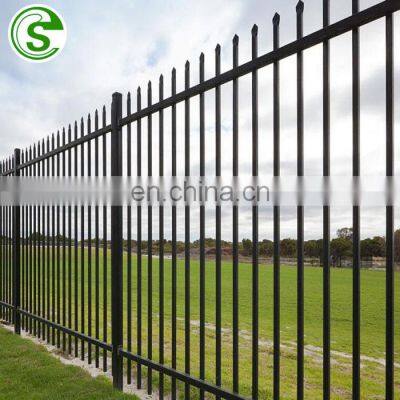 Ornamental galvanized steel tubular fencing panels powder coated metal picket fence