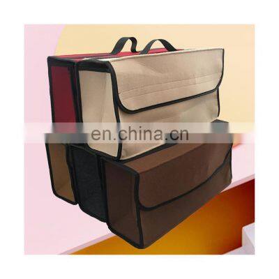 Trunk Organizer Felt Cloth Foldable Indoor Car Storage Bag Suv Car Ice Pack Storage Bag Rear Seat Cargo Box Wine photo-2