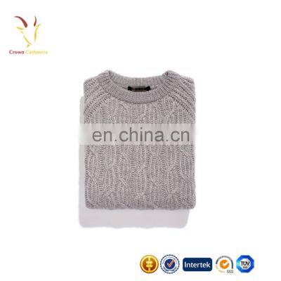 Mens Cable Knit Pure Cashmere Sweater Casual Warm Sweater photo-3