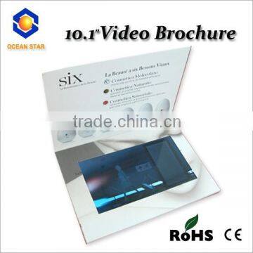 factory supply 2.4-10.1inch LCD video book video brochure, with 128mb-16G memory, A4 size