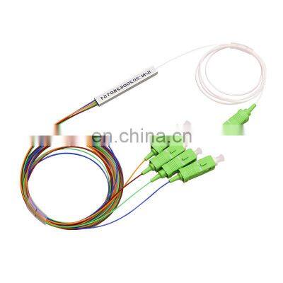 Mini Steel Tube Fiber Optic Splitter 1x4 PLC Splitter With SC/APC Connector