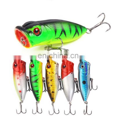 New 6.5cm/10g plastic popper Fishing Lure Bait Colorful Paint Hard floating Fishing Lures