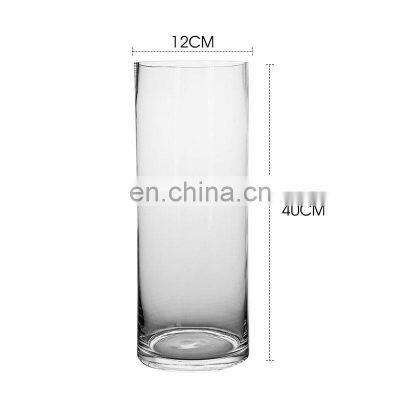 fashionable decoration multi function tall cylinder clear tube glass vase