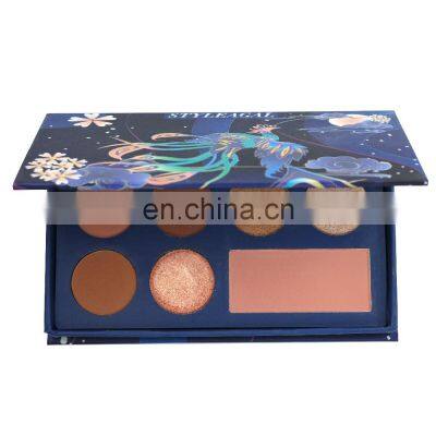 Custom Logo 7 Colors Cosmetic Palette Eyeshadow Case Paper Matte Private Label High Pigmented Base With Mirror