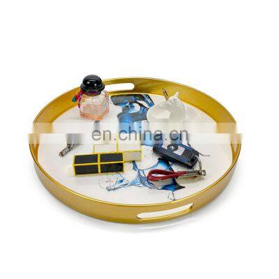 Gold Metal Storage Disc Cosmetic Storage Tray